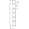 Geberit Citterio 500.569.JJ.1 Стеллаж с зеркалом: 40x160x25см, Серо-коричневый дуб / Меламин, древесная структура