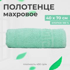 Полотенце махровое 40х70 хлопок 100%, светло-зеленый