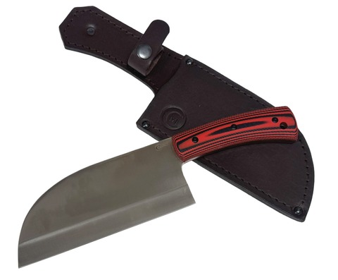 Нож-топорик Сербский ц.м., сталь 95Х18, рукоять G10 красно-черная