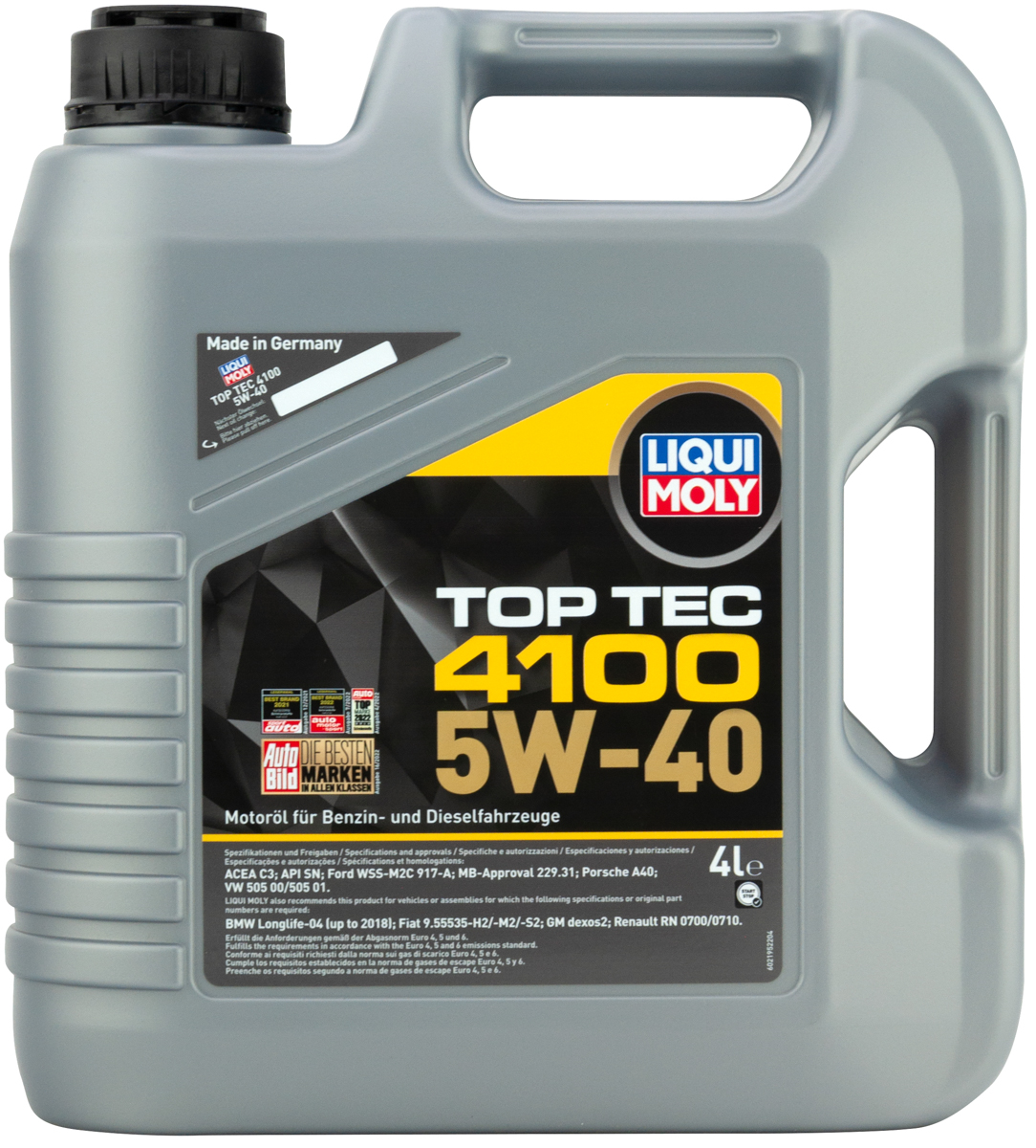Моторное масло Liqui Moly Top Tec 4100 5W40, MB 229.31, SN, hc-синтетическое, 4л