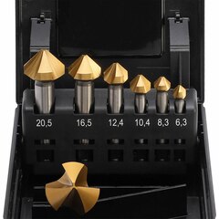 Набор зенковок 90° 6,3-25мм DIN335C 3z HSS-G TiN 7шт MASTER-TOOL 102153TPRO