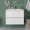 BelBagno UNO-MINI-700-2C-SO-BO База под раковину подвесная с фрезерованными ручками по всей длине фасада с двумя выкатн. ящ., Bianco Opaco,700x395x608