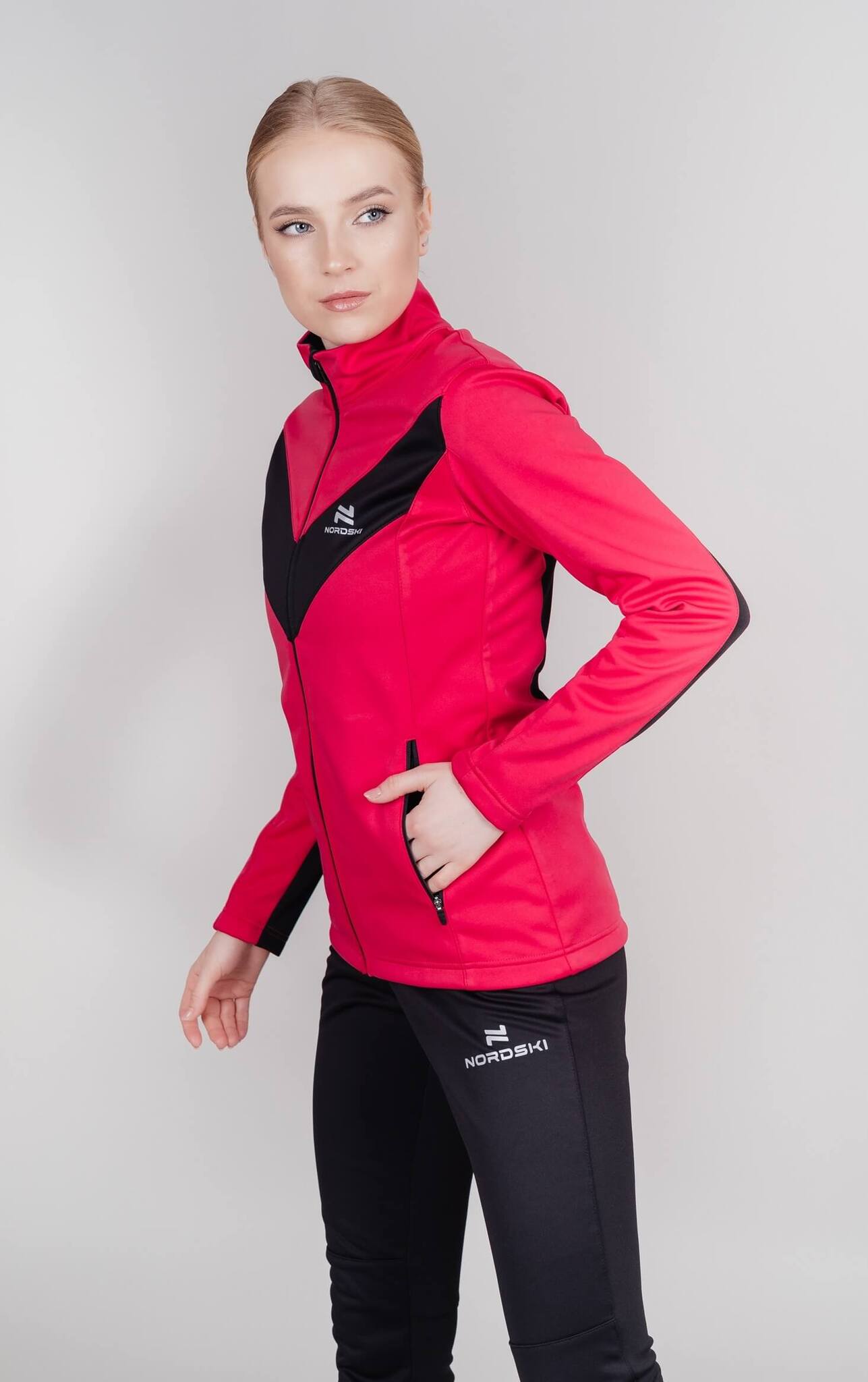 Женская утепленная разминочная куртка Nordski Base pink - 2