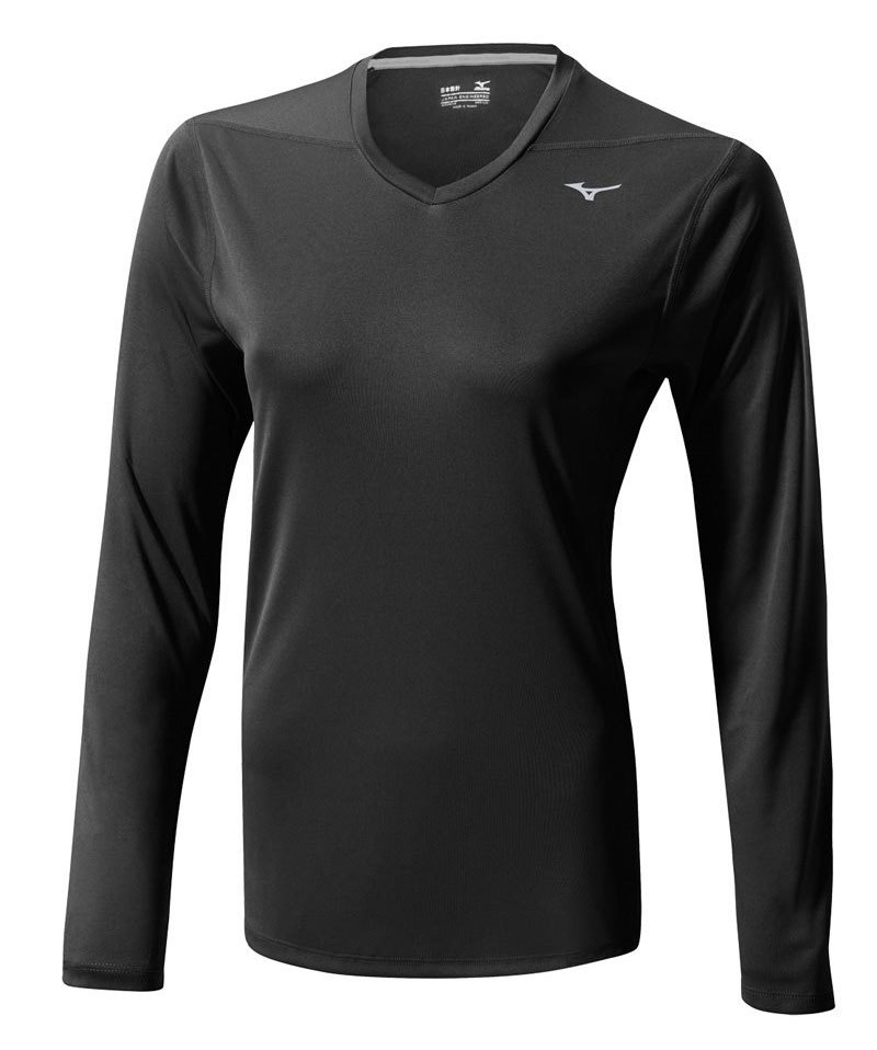 MIZUNO DRY LITE CORE L/S TEE женская беговая рубашка черная