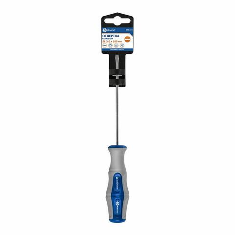 Отвертка Ultra Grip КОБАЛЬТ SL 3,0 х 100 мм CR-V, двухкомпонентная рукоятка (646-232)