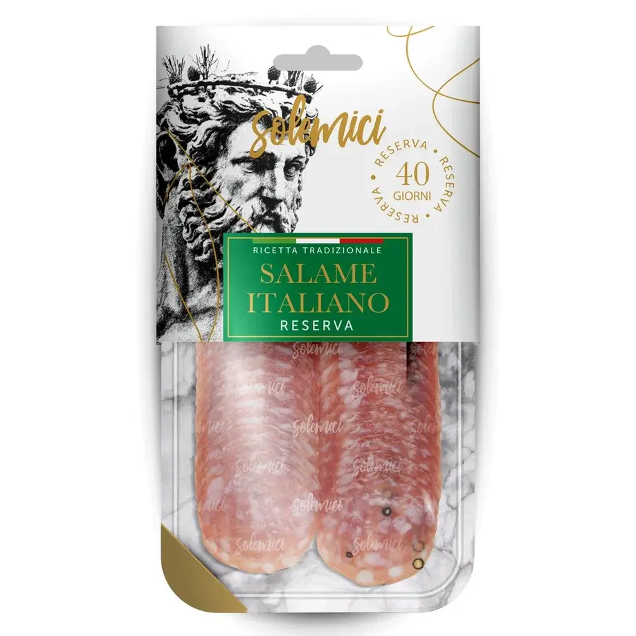 Колбаса сыровяленая полусухая Salame Italiano Салями Итальяно Solemici нарезка 70 гр