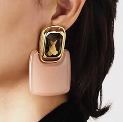 30322 - Серьги крупные с подвесками квадратами YSL style