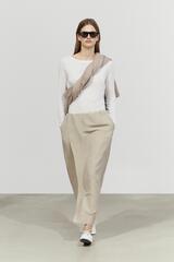 Massimo Dutti Двухслойная юбка миди - STUDIO, светлый хаки