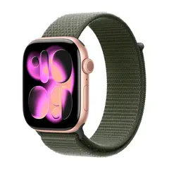 Умные часы Apple Watch Series 11 GPS, 46mm, Rose Gold Aluminium Case with Forest Sport Loop