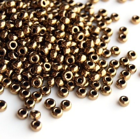 15/0 RR-0457 Бисер круглый Миюки Темная бронза /Miyuki round 15/0 Metallic Dk.Bronze