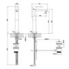 Gessi Rettangolo 11921#031 Смеситель для раковины с донным клапаном и высоким изливом 128мм, цвет: хром