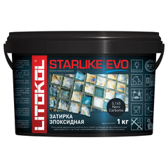 Затирка швов эпоксидная Litokol Starlike Evo S.145 Nero Carbonio, 1 кг