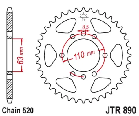 Звезда ведомая JTR890.44ZBK