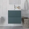 BelBagno UNO-600-2C-SO-AO База под раковину подвесная с фрезерованными ручками по всей длине фасада с двумя выкатн. ящ., Голубой Матовый, 600x455x608