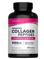 Neocell, Пептиды коллагена + витамин С и биотин, Collagen, + Vitamin C & Biotin, 6000 мг, 90 таблеток