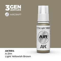 Акриловая краска AK Interactive A-21m Light Yellowish Brown 3GEN AIR, 18мл
