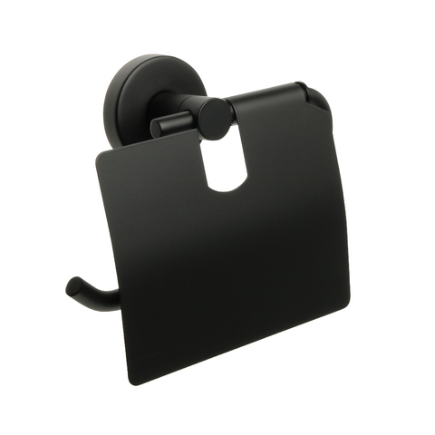 Fixsen Comfort Black FX-86010 Держатель туалетной бумаги с крышкой, цвет: чёрный