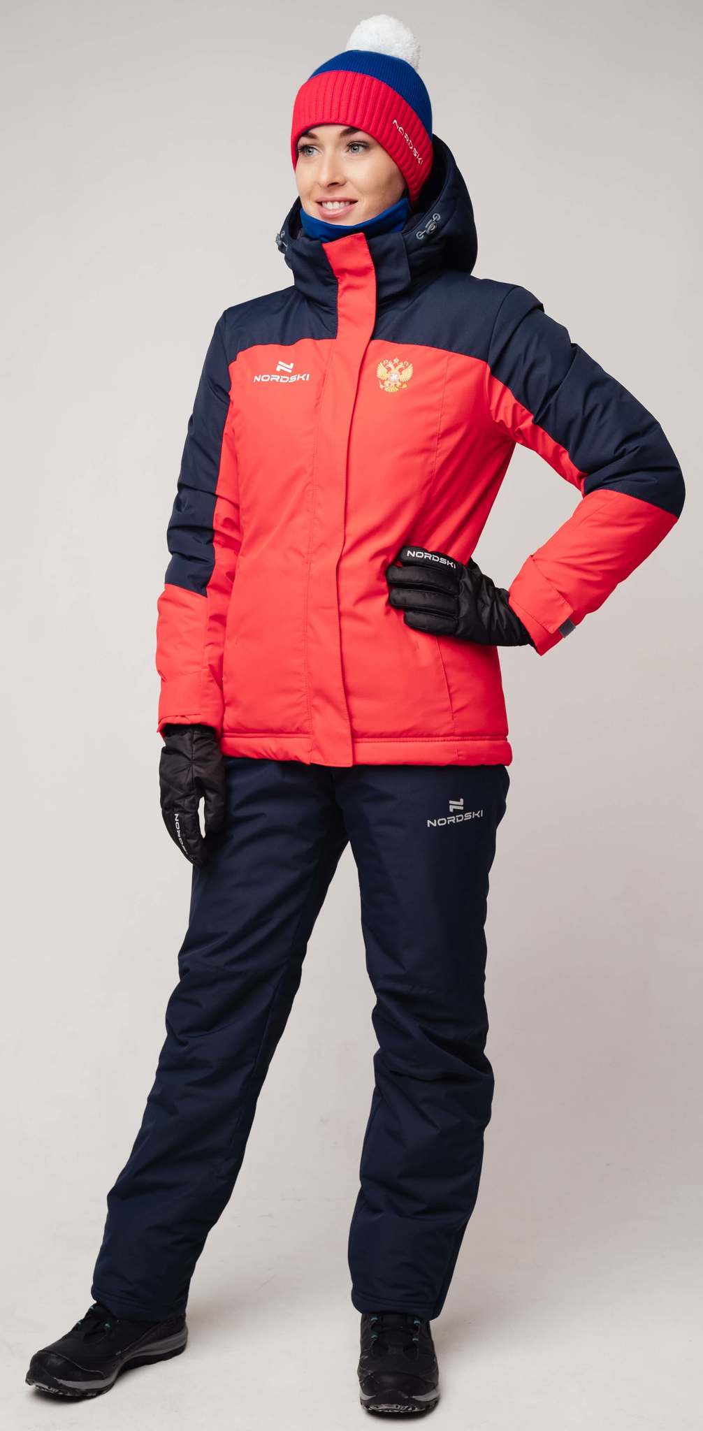 Nordski Mount теплый лыжный костюм женский blue-red - 2