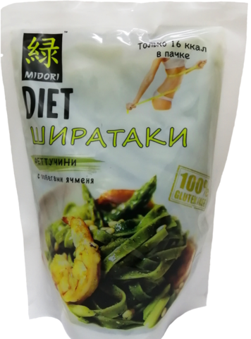 Лапша Ширатаки широкая с побегами ячменя, 200 г