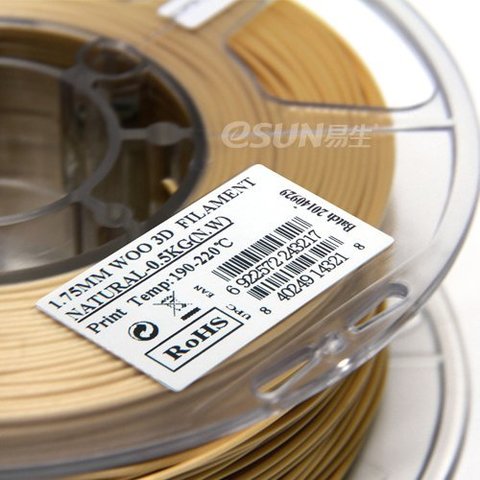 Катушка пластика Wood ESUN натуральная 1.75 мм 0,5кг., (WOO175N05)