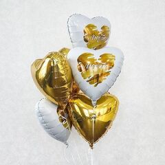 Шар Аг 19''/48 см, Сердце, Золото, 1 шт.