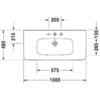 Duravit DuraStyle 2320100044 Раковина для мебели, без перелива, с 3 отв. под смес., 1000x480мм, цвет: Белый