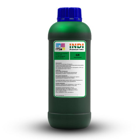 Пигментные чернила INDI для HP Green 1000 мл