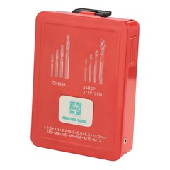 Набор метчиков машинных M3 -M12 HSSE-TiALN DIN371/376 (C/2,5P, R45, + сверла) 14пр H-Tools 245052FHT