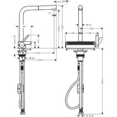 Смеситель для кухни, шлиф.хром Hansgrohe Aquno Select M81 73836800