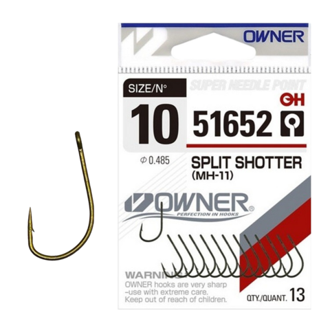 51652 № 10  Крючки OWNER/C'ULTIVA (MH-11) SPLIT SHOTTER / продажа от 5 уп.