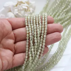 Цирконий кубический (фианит) граненый, оливковый, 4 мм нить, К249