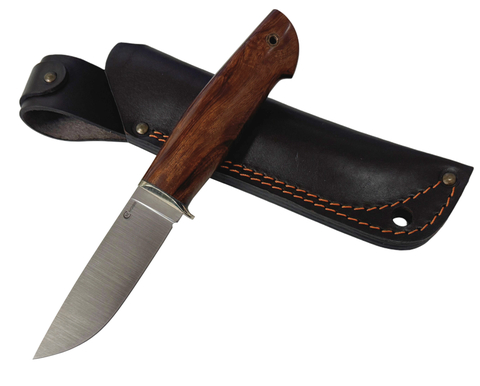 Нож Егерь, сталь Bohler M398, рукоять мельхиор, айронвуд