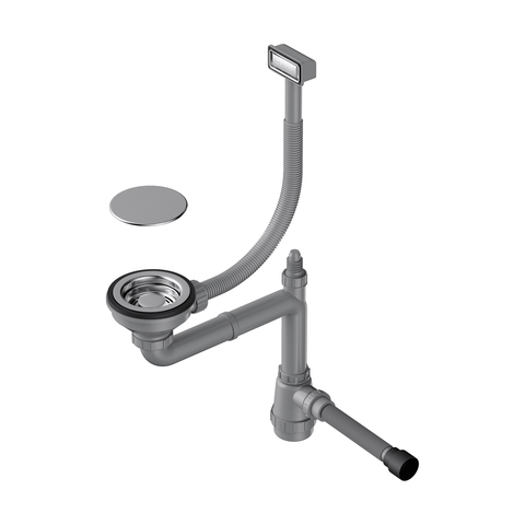 Omoikiri WK-1C-IN 4956472 Арматура для одночашевых моек с прямоугольным переливом и декоративным элементом для корзины, нержавеющая сталь