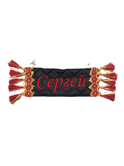 Карман Сергей (черный с красной вышивкой, экокожа)
