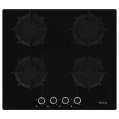 Варочная панель Korting HGG 6420 CN, закаленное стекло, 4 конфорки, чугунные решётки Варочная панель Korting HGG 6420 CN, закаленное стекло, 4 конфорки, чугунные решётки