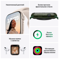 Apple Watch Series 7  GPS, 41mm Starlight Aluminium Case with Starlight Sport Band - Regular (MKMY3GK/A)