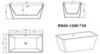 BelBagno BB60-1500-750 Отдельностоящая акриловая ванна в комплекте со сливом-переливом, цвет: белый