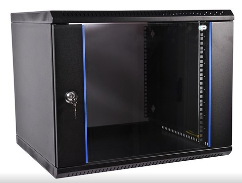 Шкаф ЦМО ШРН-Э-15.350-9005 телекоммуникационный настенный разборный 15U (600 × 350) дверь стекло, цвет черный