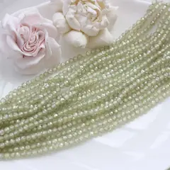 Цирконий кубический (фианит) граненый, оливковый, 4 мм нить, К249