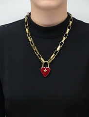 Колье цепь крупная с подвеской сердце by DIOR в винтажном стиле