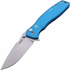 Фото Складной нож Spartan Blades Pallas, клинок Stonewash, сталь CPM-S35VN, рукоять голубой алюминий