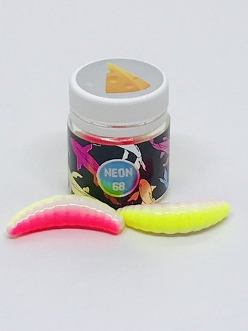 NEON 68 Maggot 46мм (6 шт ) СЫР цвет ЛИМОН/БЕЛЫЙ/РОЗОВЫЙ продажа от 2 шт.