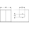 Geberit Citterio 500.565.JJ.1 Тумба для раковины 118.4x54.3x50.4см, черный / глянцевое стекло, темный дуб / меламин, структура дерева
