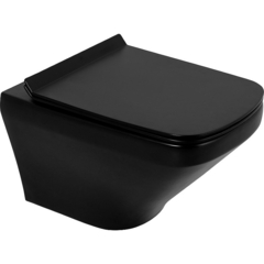 BelBagno Sela BB3201CHR-MB Чаша унитаза подвесного безободкового с креплением, цвет: чёрный фото