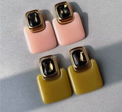 30322 - Серьги крупные с подвесками квадратами YSL style