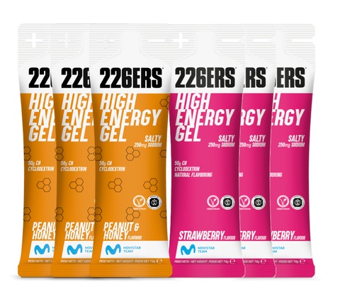 Набор высокоэнергетических гелей 226ERS High Energy 76 г соленая клубника-соленый арахис-мед