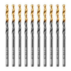 Сверло по металлу, 3,8 мм, HSS-Tin, Golden Tip, 10 шт. Denzel
