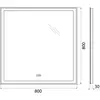 BelBagno SPC-GRT-800-800-LED-3000K-TCH-WARM Зеркало с встроенным светильником, сенсорным выключателем и подогревом, 12V, 220-240V, 800x30x800