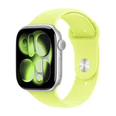 Умные часы Apple Watch Series 11 GPS, 46mm, Silver Aluminium Case with Neon Yellow Sport Band, S/M