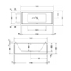Duravit Starck 700338000000000 Ванна акриловая прямоугольный вариант 1800x800х460 mm, встраиваемая или с панелями , с 2 наклонами для спины , цвет белый